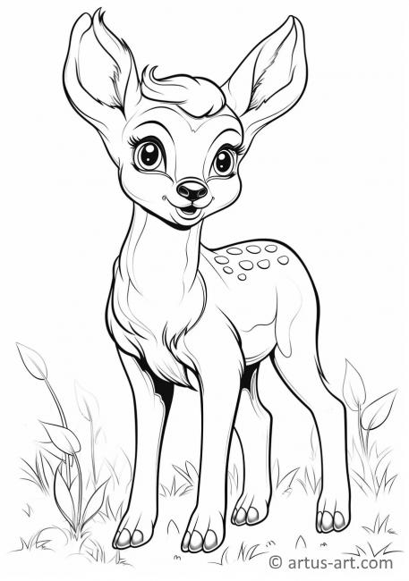 Página para colorir de cervo-de-cauda-branca fofo